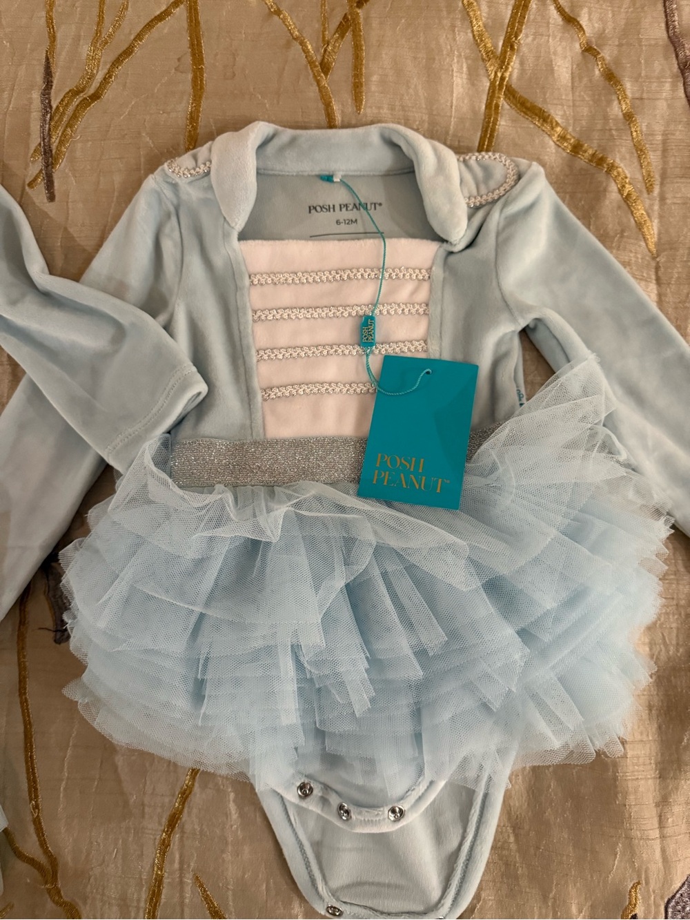 Posh peanut 6-12 months nutcracker tulle blue dress